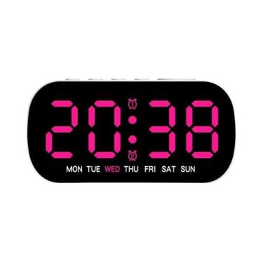 Imagem de Despertador Digital Alimentado Por USB LED Modo Noturno Snooze Alarme 