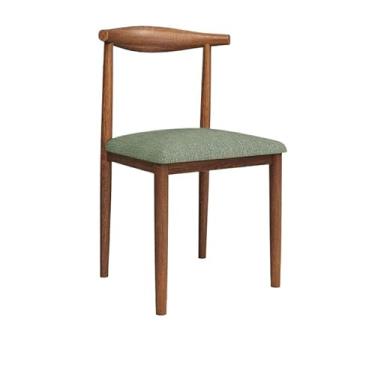 Imagem de Cadeira de jantar ergonômica com acolchoamento confortável e design resistente (nogueira [almofada de tecido ciano])