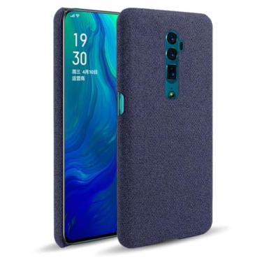 Imagem de Capa para OPPO Reno10x zoom,Capa desenhada em lona,Case Protetora Ultrafina com Empunhadura Macia,Design em Tecido Antichoque e Antiarranhões-Blue