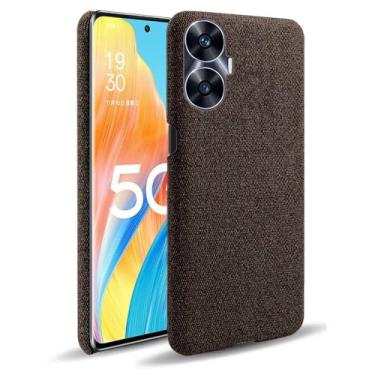 Imagem de Capa para OPPO Realme C55,Capa desenhada em lona,Case Protetora Ultrafina com Empunhadura Macia,Design em Tecido Antichoque e Antiarranhões-Brown