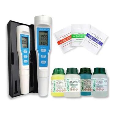 Imagem de Phmetro Medidor Ph Digital De Bolso Portátil + Soluções + - Akso