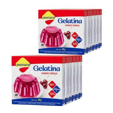 Imagem de Kit 12Und Gelatina De Cereja Diet Lowçucar Cereja 10G - Lowcucar