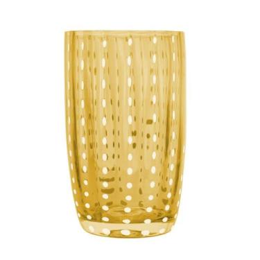 Imagem de Copo Alto de Vidro para Água Sucos e Refrigerante Orquídea Âmbar 500ml