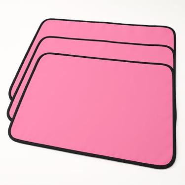 Imagem de 3 Protetores Para Colchão Lavável Uso Geriátrico e Infantil - 100x70cm - Absorvente e Impermeável (cor-de-rosa)