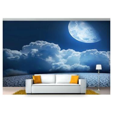 Imagem de Papel De Parede Lua Noite Nuvens Céu 3D Lua51 - Você Decora