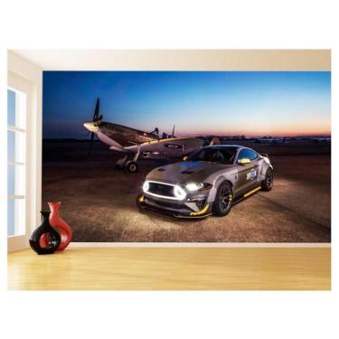Imagem de Papel De Parede 3D Carro Ford Mustang Avião Caça 3,5M Car75 - Você Dec