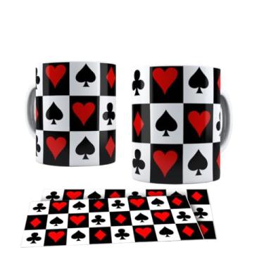 Imagem de Caneca Porcelana - Naipes Baralho Poker Cartas