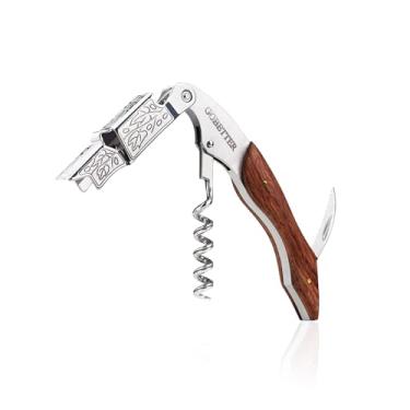 Imagem de GOBETTER Abridor de vinho, saca-rolhas profissional para remoção de tampas de garrafas de vinho, chave manual de vinho para uso doméstico, garçons e barmans, bom presente para amantes de vinho,