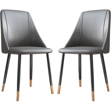 Imagem de Cadeiras De Refeição Cadeiras De Jantar, Assento Macio Acolchoado De Couro Pu Moderno Com Pernas De Metal De Aço Carbono Cadeira Lateral De Lazer, Blue, One Size