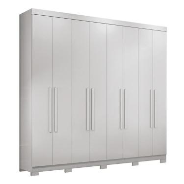Imagem de Guarda Roupa Casal Master New 8 Portas Branco Com Pés - Santos Andirá Branco