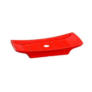 Imagem de Bandeja de gelo em forma de barco simples e requintada cor de esmalte irregular estilo nórdico - bandeja de gelo seco de 35 cm [vermelho]