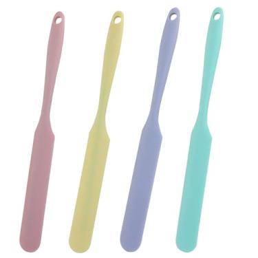Imagem de Zorfeter 4 unidades de espátula de silicone resistente ao calor, espátula antiaderente para bolo, creme de manteiga para assar/cozinhar (4 cores)