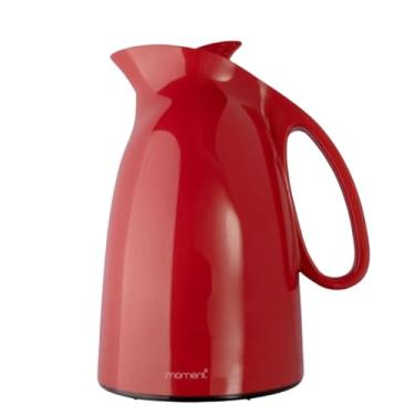 Imagem de Garrafa Termica 1l Plastico Silicone Vidro Vermelha 15,2cm X 24cm