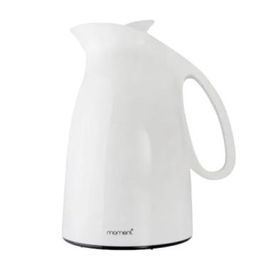 Imagem de Garrafa Termica Cafe Cha 1l Plastico Vidro Silicone Branca 15,2cmx24cm