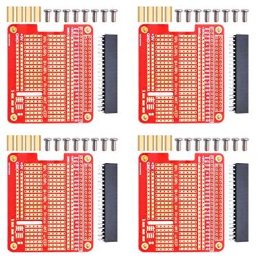Imagem de GeeekPi 4X Prototype Breakout DIY Breadboard PCB Shield Board Kit for Raspberry Pi 4 3 2 B+ A+ (Red)