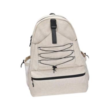 Imagem de menolana Grande bolsa de tênis, bolsa para raquete de badminton, mochila com tiras refletivas seguras, mochila portátil para treinamento ao ar livre, Bege