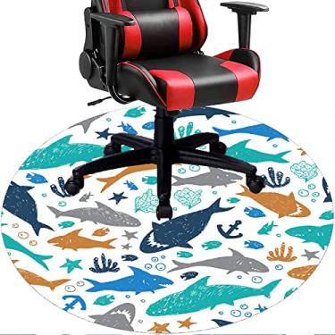 Imagem de Tapete de cadeira de escritório com flores, textura de flor, tapete de cadeira de mesa para piso de madeira de escritório em casa, protetor de piso de pilha baixa, redondo de 91 cm