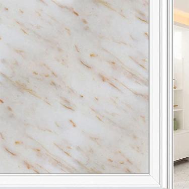 Imagem de Película de janela 3D de mármore, textura de estilo mármore, para porta de vidro, banheiro, sala de estar, L90 x C 190 cm