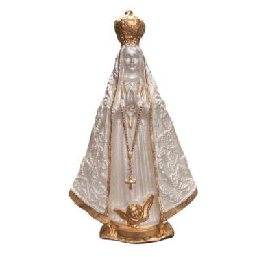 Imagem de IMAGEM Nossa Senhora Aparecida 20cm BRANCO PEROLADO COM DETALHES DOURA