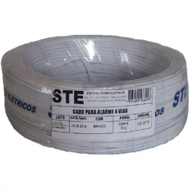 Imagem de Cabo Alarme Ste 4 Vias 0,40Mm 100M 159 Branco 732 - STEEL CABLE, Branc