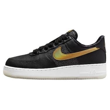 Imagem de Nike Tênis de basquete masculino Air Force 1 '07, Preto/Metálico dourado e branco, 11.5