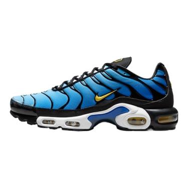 Imagem de Nike Tênis masculino Air Max Plus OG (DX0755-001, preto/azul celeste/azul hipster/camurça), Preto/azul celeste/azul hiper azul/camurça, 45