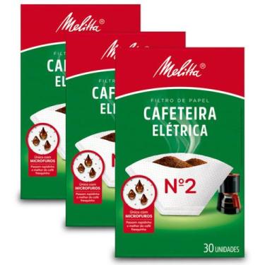 Imagem de Filtro de Papel Melitta Cafeteira Elétrica N2 Kit 3 Pacotes