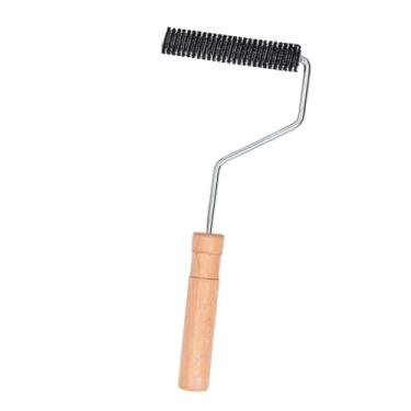 Imagem de Generic Rolo de fibra de vidro, ferramenta portátil com cabo de madeira, rolo de bolhas para banheira de resina interna e externa, chuveiro, Cabeça 28x100mm