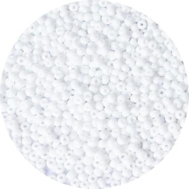 Imagem de Bala&Fillic Contas de semente de cor branca tamanho 3 mm 4000 peças/100 gramas, 8/0 contas redondas de artesanato de vidro para fazer joias, brincos, pulseiras, colar