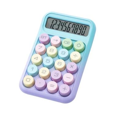 Imagem de M&G Calculadora de interruptor mecânico, visor LCD grande de 10 dígitos e calculadora de mesa com botões grandes, calculadoras básicas pequenas e fofas para professores, estudantes, escritório