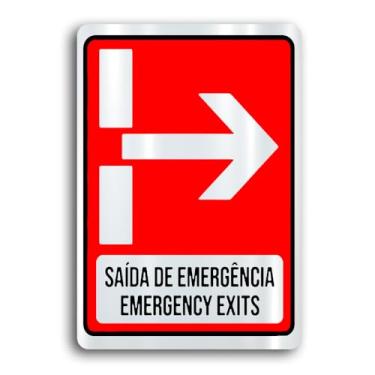 Imagem de Kit 10 Placas de Metal saida emergencia 20cmx30cm
