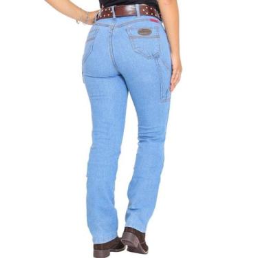 Imagem de Calça Carpinteira Feminina Country Hiper Mula Rosa, Azul, 44