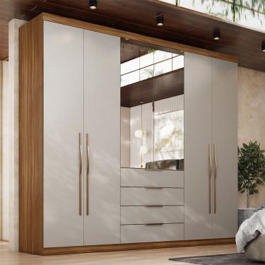 Imagem de Guarda Roupa Roupeiro Casal 06 Portas Giardino Amêndola Touch Nude Prime TX Demóbile