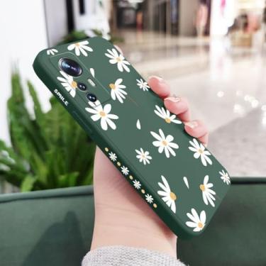 Imagem de Capa de celular com estampa de margaridas lisas para Xiaomi 15 14T 14 13 13T 12 11 Ultra 12T 10T 11T Pro Lite Poco X7 F5 F4 X4 M4 Pro 5G GT, verde escuro, para Mi 15 Pro