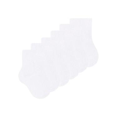 Imagem de Kit 6 Pares de Meias Bebê Cano Curto Selene 1320-001, Branco, 17-20