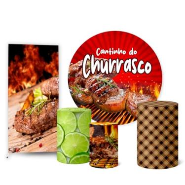 Imagem de Trio Capas Cilindro + Painel Redondo Sublimado + Lateral Churrasco (K2CHO0001)