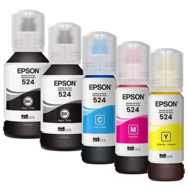 Imagem de Kit Tinta Impressora T524 L6580 L15150 L15160 5 Cores - Original