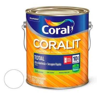 Imagem de Tinta Esmalte Sintetico Acetinado Coralit Total Branco Permanente 3.6l