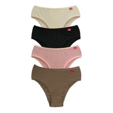 Imagem de Kit 3 Calcinha Tanga Kellynha Algodão Elastano 760/765, M, Sortidas