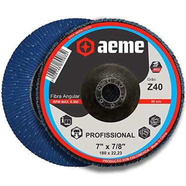 Imagem de Disco Flap Profissional 7" Aeme Costado Fibra Angular Grão 40