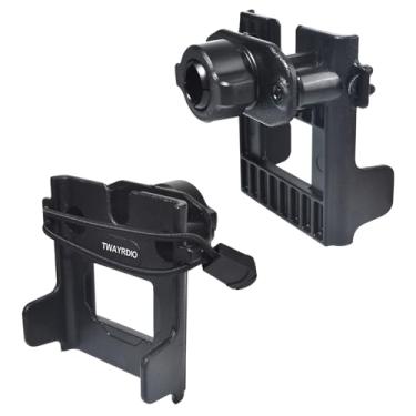 Imagem de TWAYRDIO Suporte de rádio portátil, suporte de clipe de cinto para suportes de esfera de 17 mm, compatível com scanners de rádio bidirecional Motorola Kenwood Midland Baofeng Yaesu HT Walkie Talkies