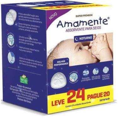 Imagem de Absorvente para Seios Noturno Leve 24 Pague 20 unidades Amamente