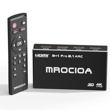 Imagem de Interruptor HDMI 2.1 8K 60hz 4K 120hz hdmi Switcher, divisor HDMI 3 em 1 saída com aplicativo iOS, ajuste de resolução compatível com ARC HDR10+ Dolby Vision/Atmos HDCP 2.3 CEC Xbox ps5
