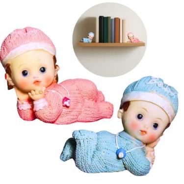 Imagem de Kit de enfeite decorativo de bebê com Roupa Azul e Rosa - Daicommerce