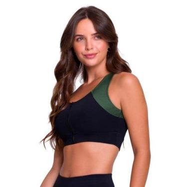 Imagem de Top Fitness Nadador Selene 24610.001 com Zíper Frontal, Preto, G