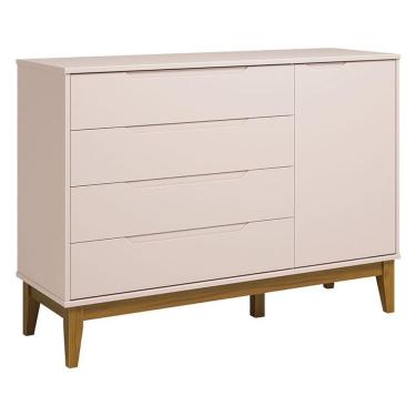 Imagem de Cômoda Com Porta Classic Elfe Rosa Acetinado Amadeirado