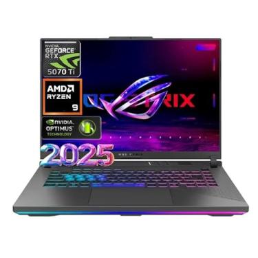 Imagem de Asus Laptop para jogos ROG Strix G16 2025, tela FHD 165Hz de 16 polegadas, AMD Ryzen 9 8940HX de 16 núcleos, RTX 5070 Ti, 16 GB de RAM, SSD de 1 TB, cinza Eclipse