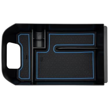 Imagem de EVTIME adequado para Toyota RAV4 2019 2020 2021 2022 Acessórios Organizador de console central Bandeja Apoio de braço Armazenamento secundário (Azul)