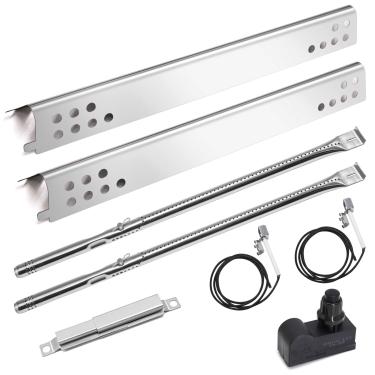 Imagem de Criditpid Peças de reposição de grelha para queimador Charbroil Performance 2 463625217, 463625219, 463673519, 463673517, queimador de grelha, escudo de placa de barraca térmica, tubo de transporte e