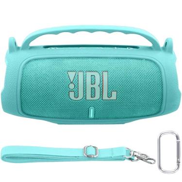 Imagem de Baval Capa de silicone compatível com alto-falante Bluetooth JBL Charge 5 portátil à prova d'água (capa de silicone azul-petróleo)